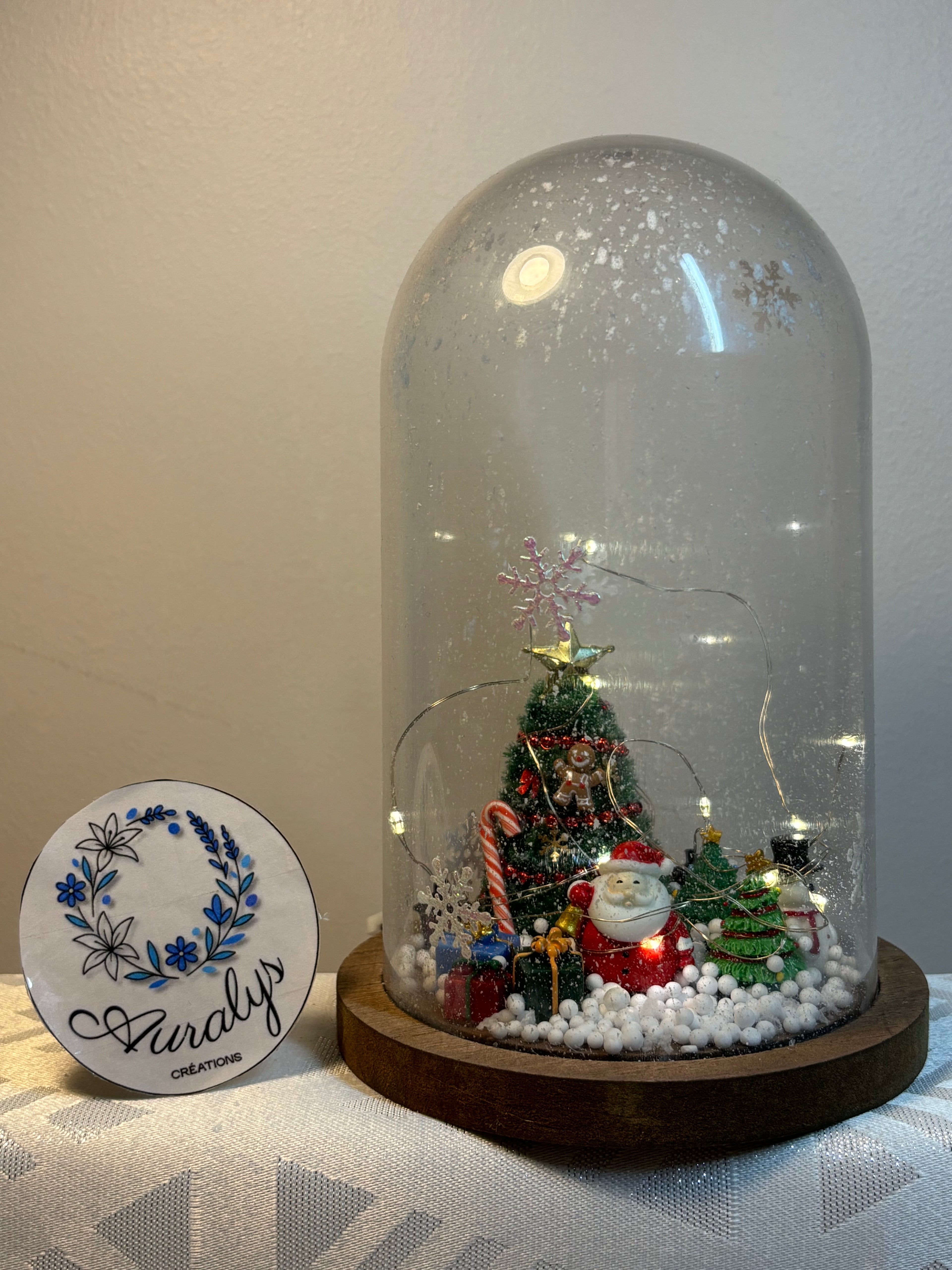 Dôme de Noël lumineux – Édition unique faite main Auralys Créations