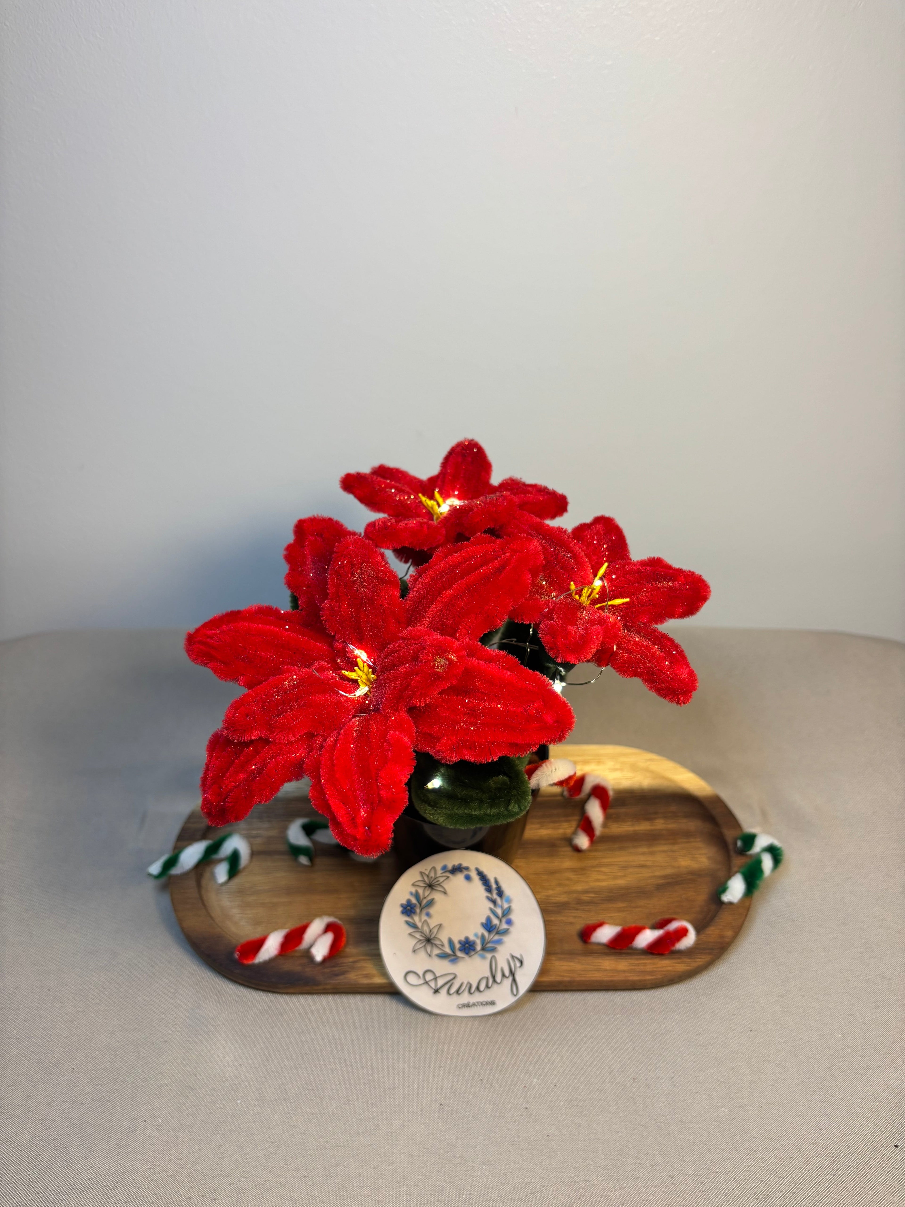 Petite Poinsettia lumineuse Auralys Créations