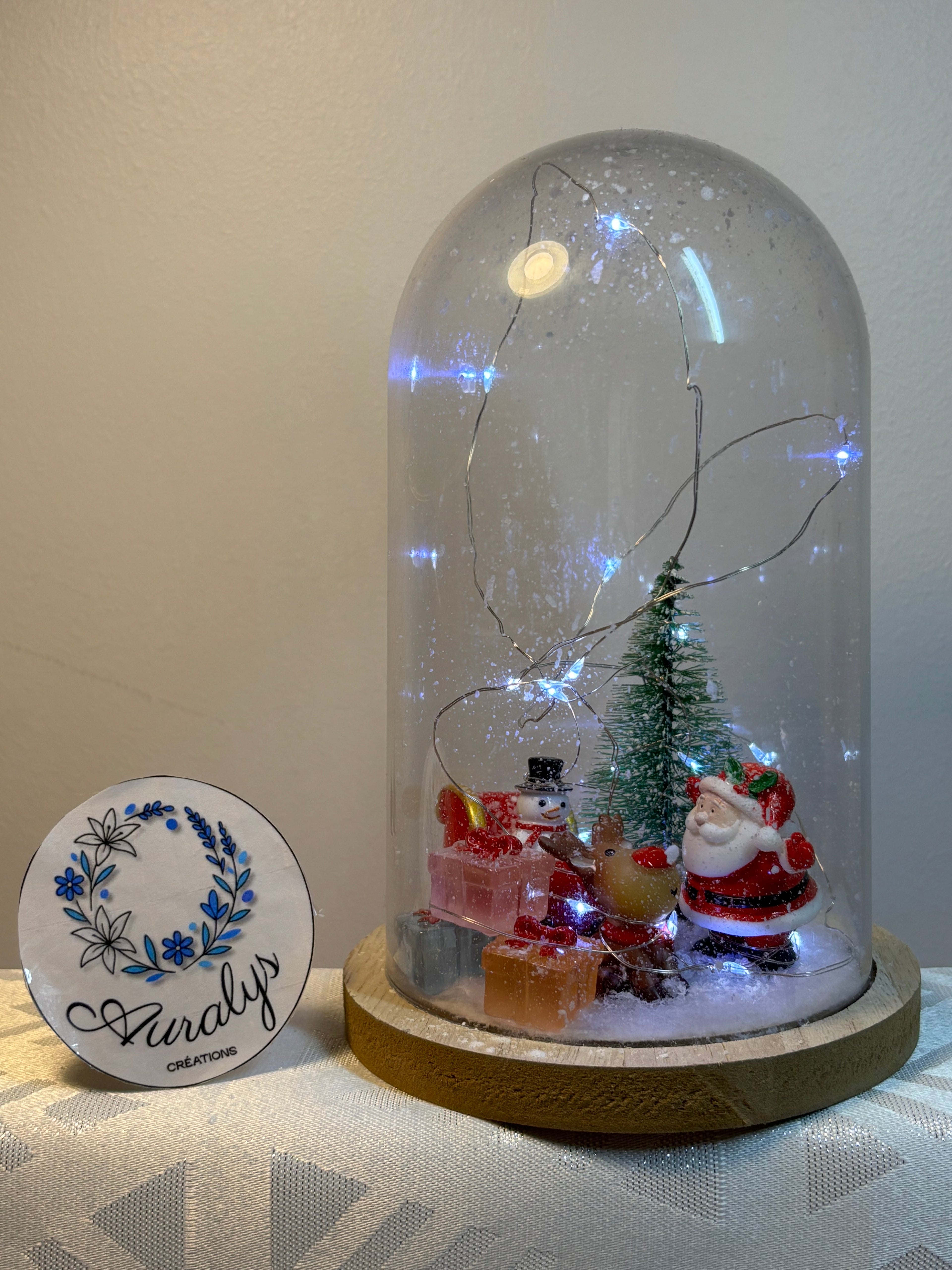 Dôme de Noël lumineux – Édition unique faite main Auralys Créations