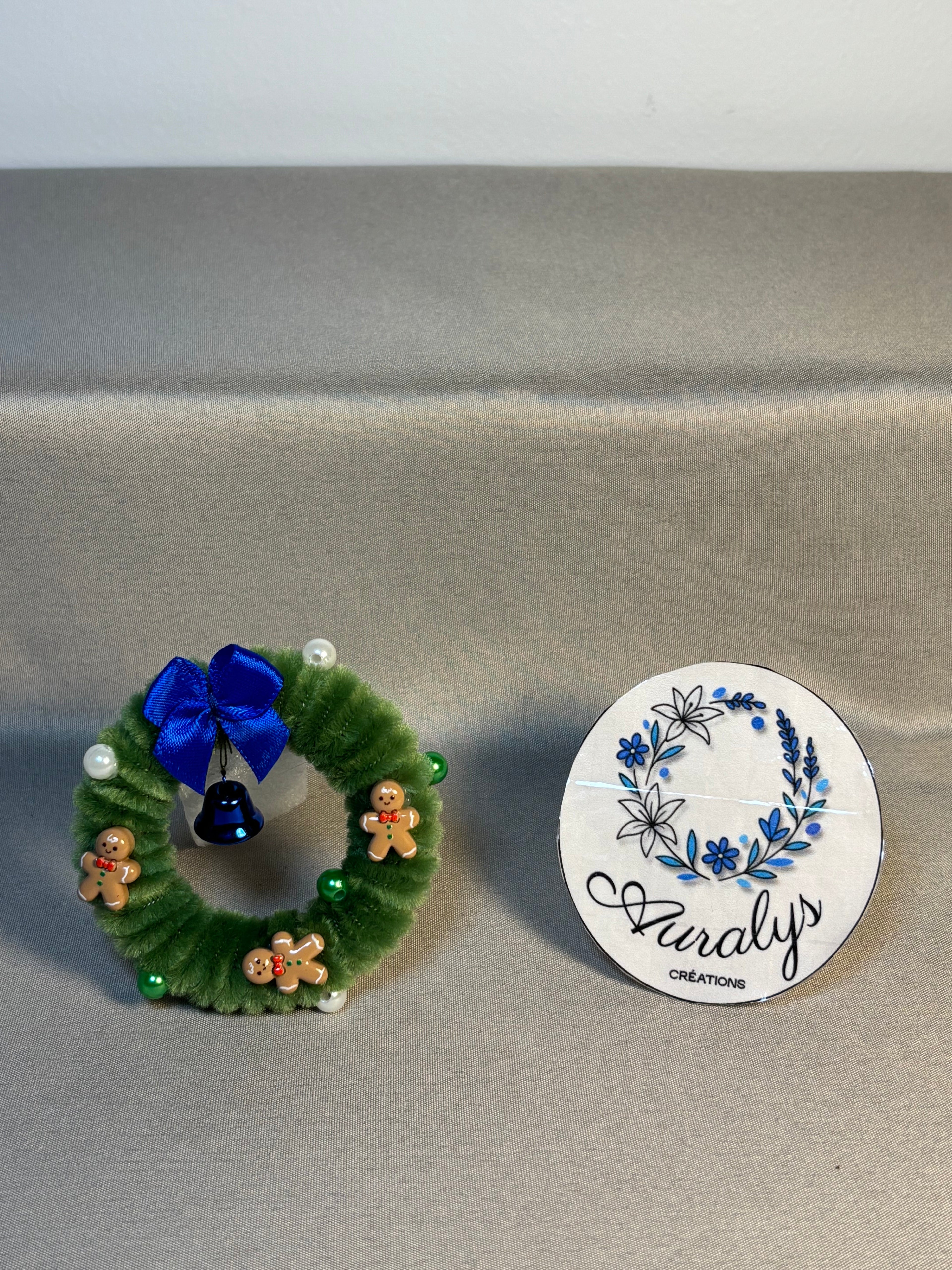 Mini couronne de Noël Auralys en fil chenille – Décoration festive artisanale Auralys Créations