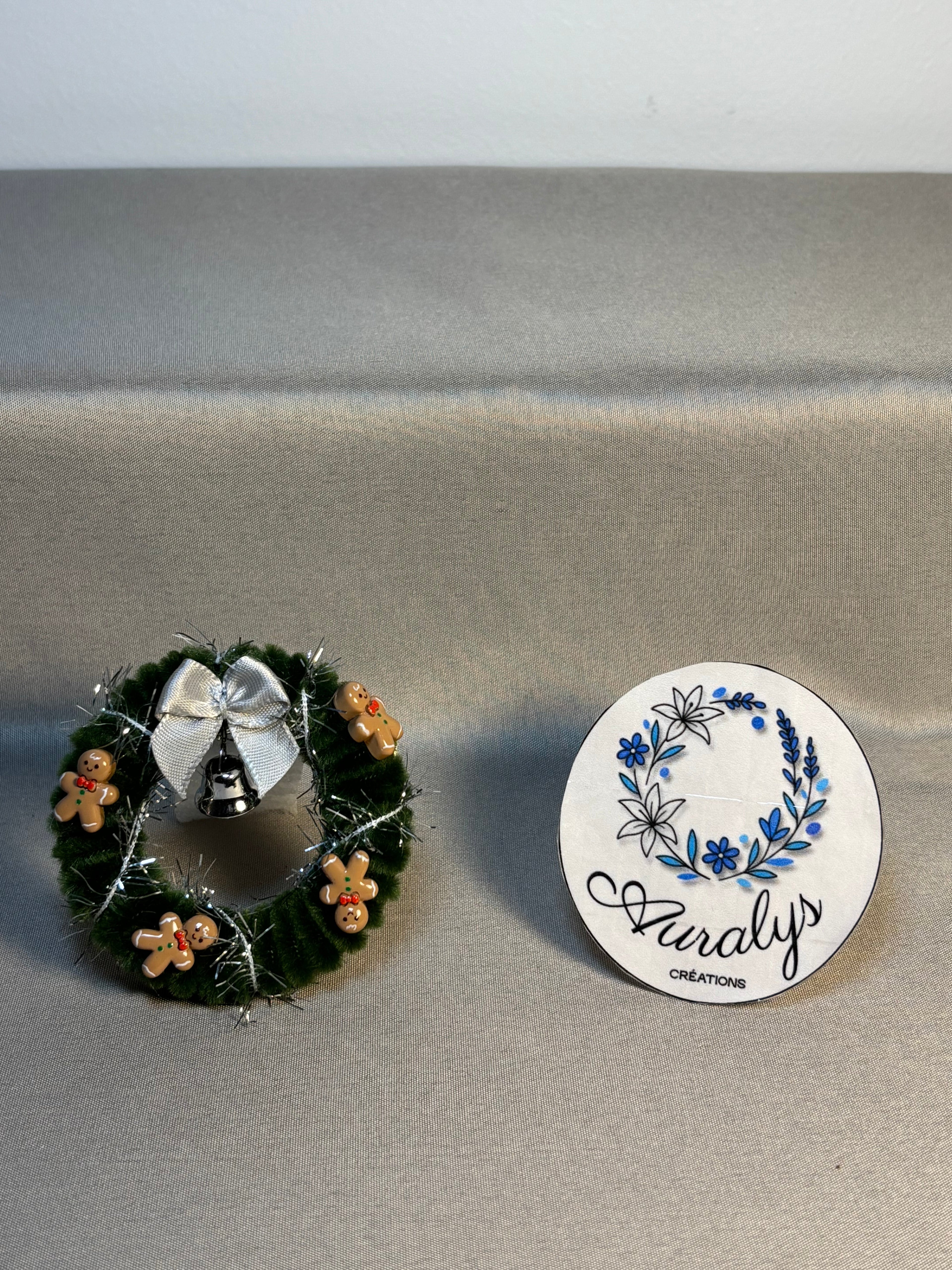 Mini couronne de Noël Auralys en fil chenille – Décoration festive artisanale Auralys Créations