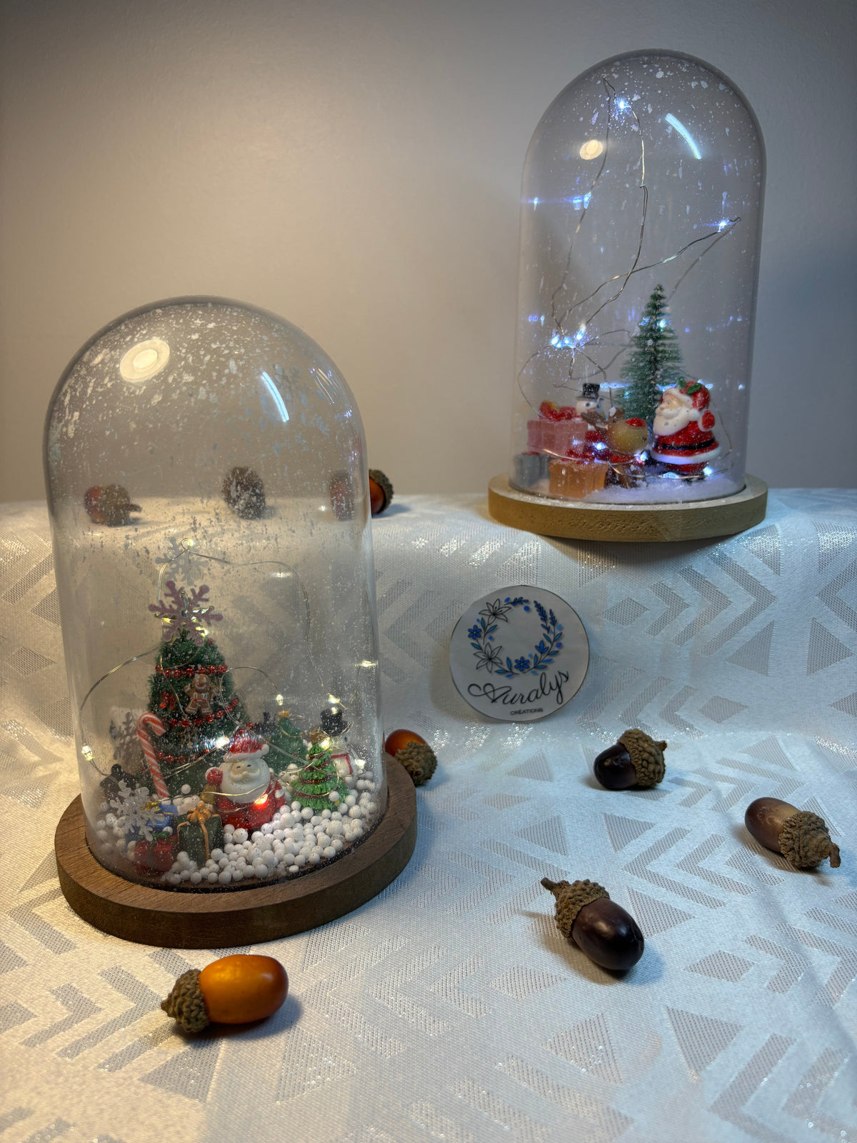 Dôme de Noël lumineux – Édition unique faite main Auralys Créations